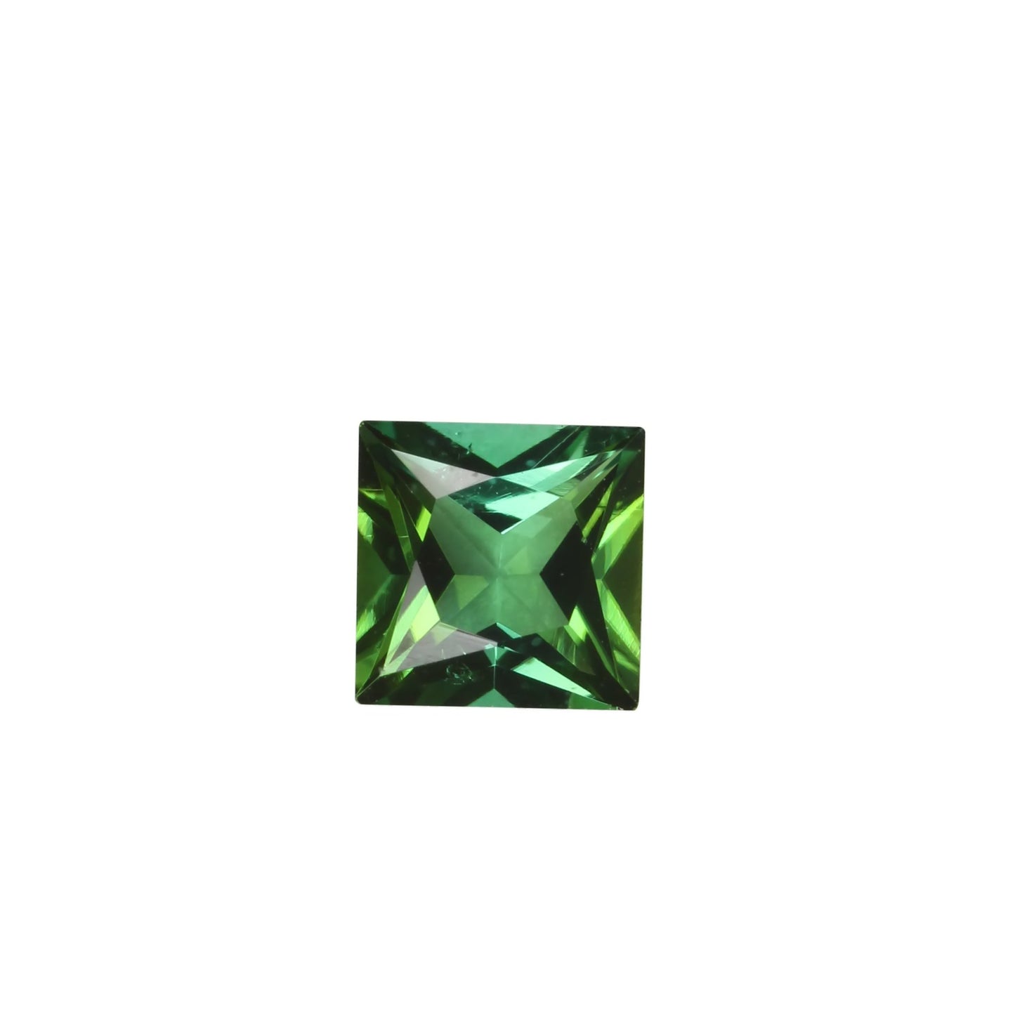 6mm Princess Cut Medium Blue-Green Tourmaline