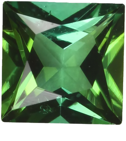 6mm Princess Cut Medium Blue-Green Tourmaline