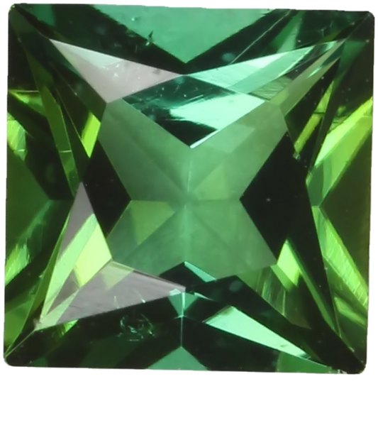 6mm Princess Cut Medium Blue-Green Tourmaline