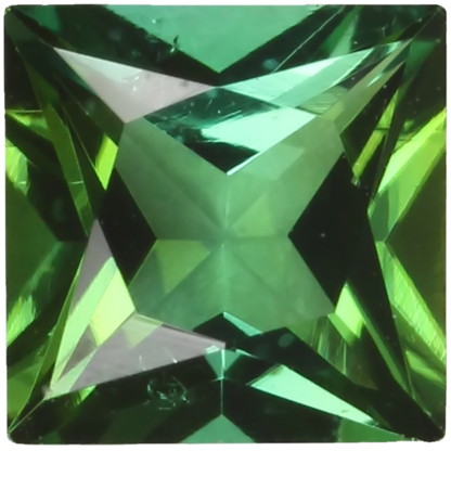 6mm Princess Cut Medium Blue-Green Tourmaline