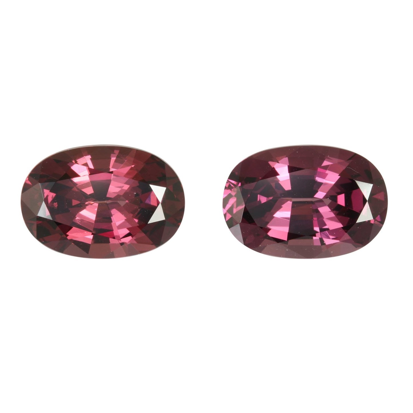 14.72ct Oval Open Burgundy Rhodolite Pair