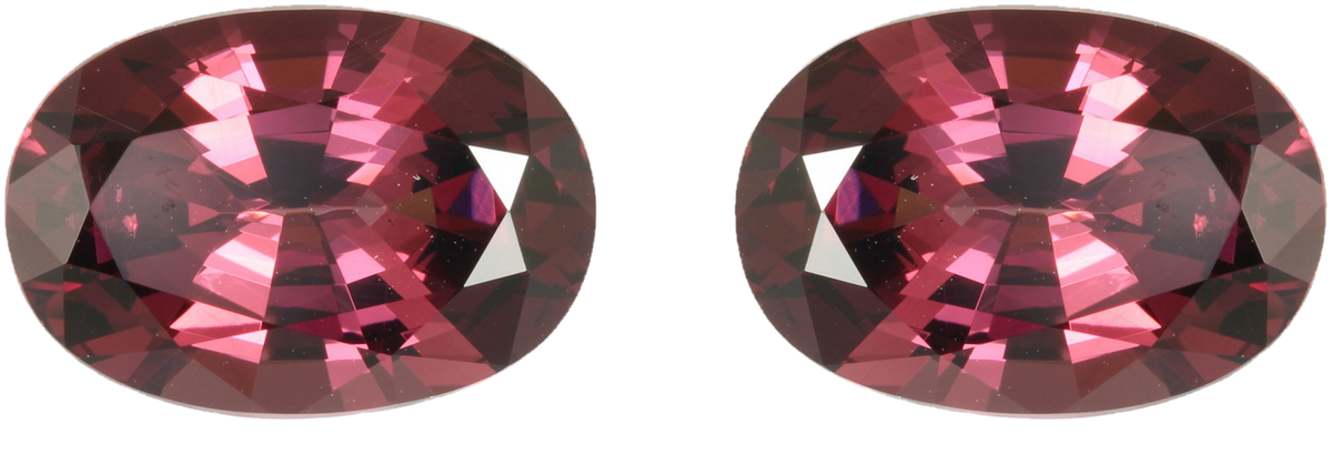 14.72ct Oval Open Burgundy Rhodolite Pair