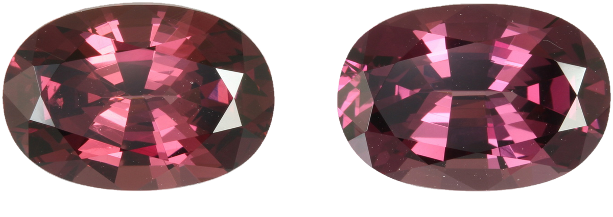 14.72ct Oval Open Burgundy Rhodolite Pair