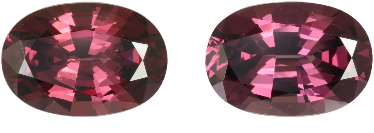 14.72ct Oval Open Burgundy Rhodolite Pair
