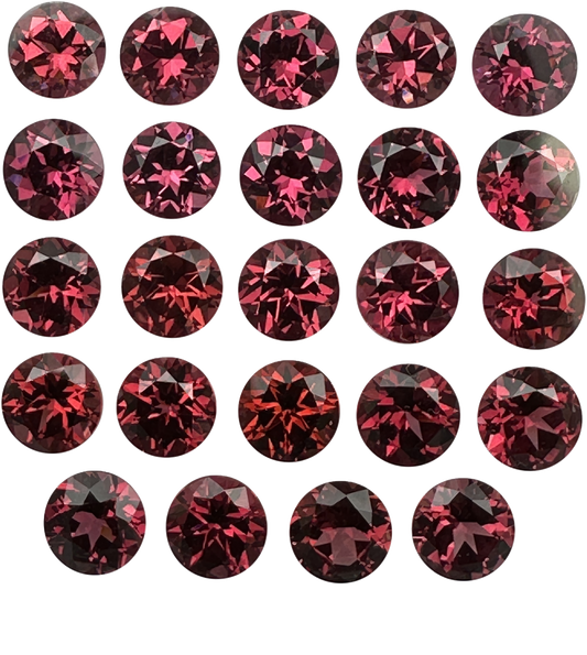 7mm Round Rhodolite
