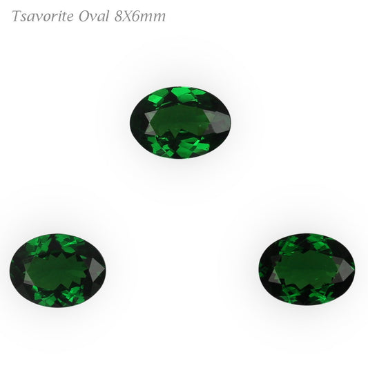 8x6mm Oval Fine Intense Green Tsavorite