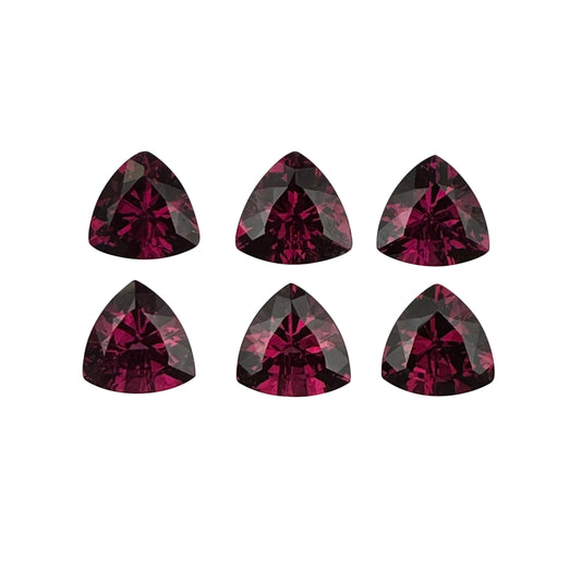 9mm Trillion Open Burgundy Rhodolite
