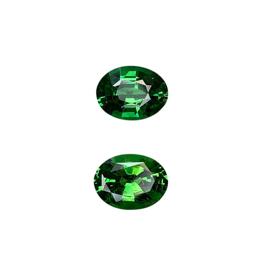 4.23ct Oval Bright Green Tsavorite Pair