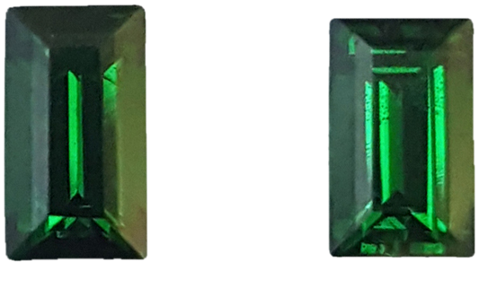 6.5x3.7mm Baguette Deep Saturated Green Tsavorite Pair