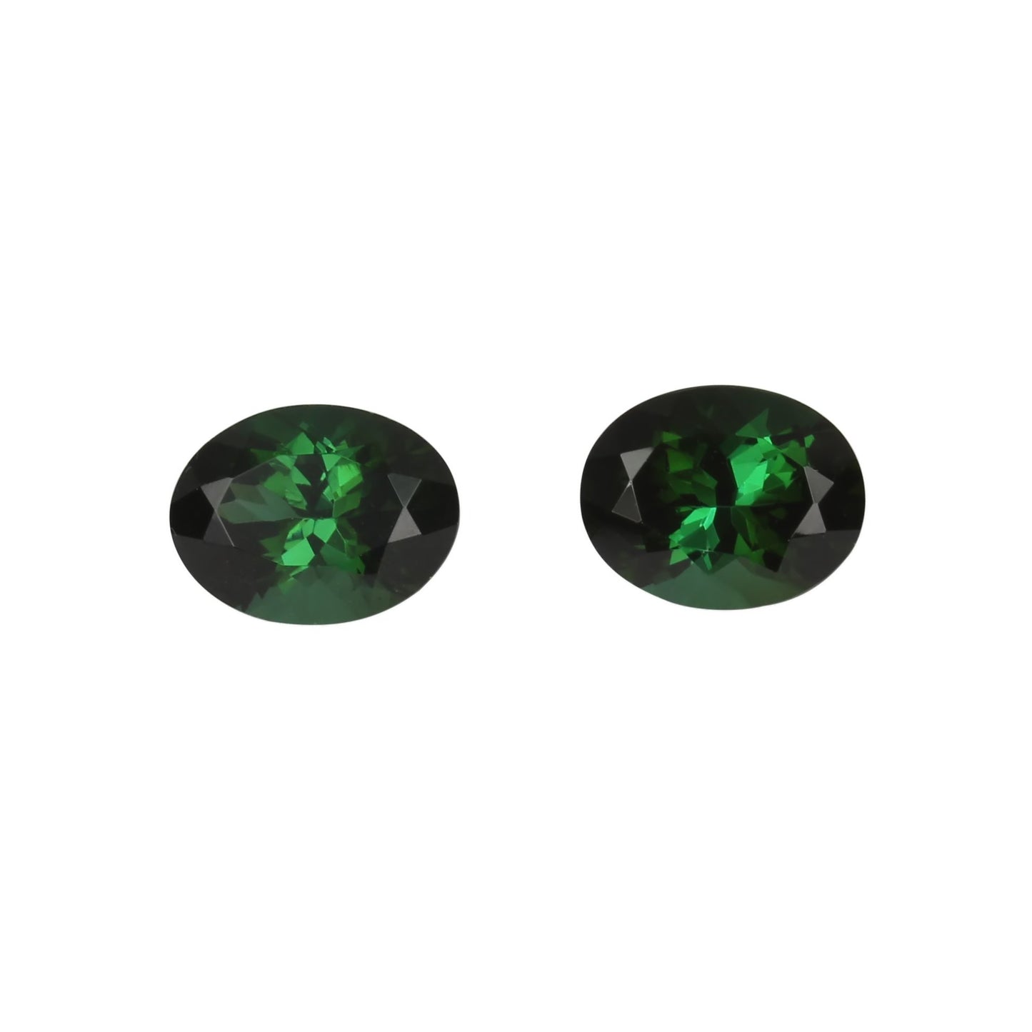 9x7mm Oval Deep Green Tourmaline Pair