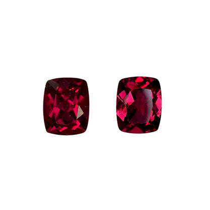 10x8mm Cushion Reddish Color Rubellite Pair