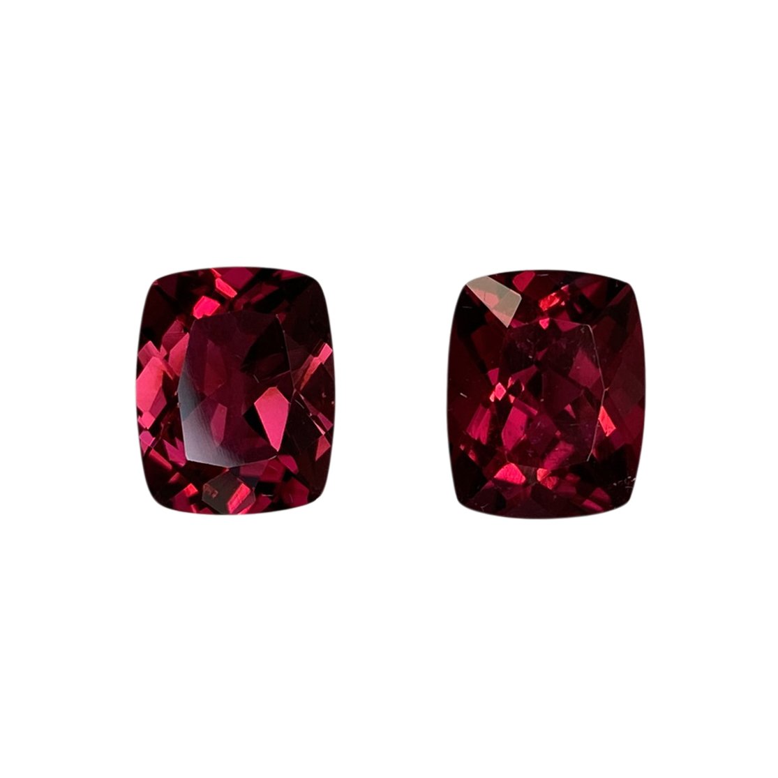 10x8mm Cushion Reddish Color Rubellite Pair