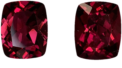 10x8mm Cushion Reddish Color Rubellite Pair