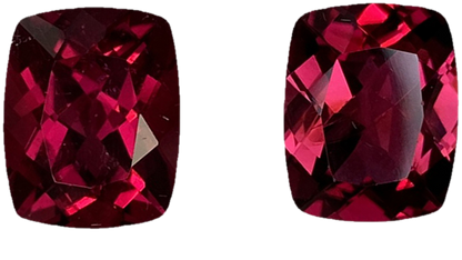 10x8mm Cushion Reddish Color Rubellite Pair
