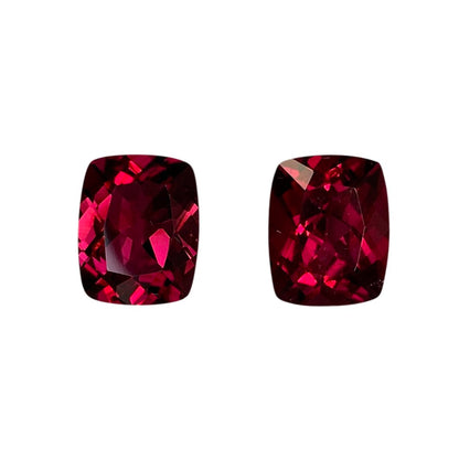 10x8mm Cushion Reddish Color Rubellite Pair