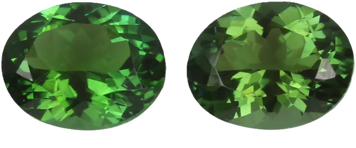 9x7mm Oval Mint Green Tourmaline Pair