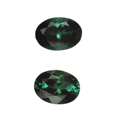 6.8x5mm Oval Deep Blue-Green Tourmaline Pair