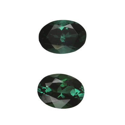 6.8x5mm Oval Deep Blue-Green Tourmaline Pair