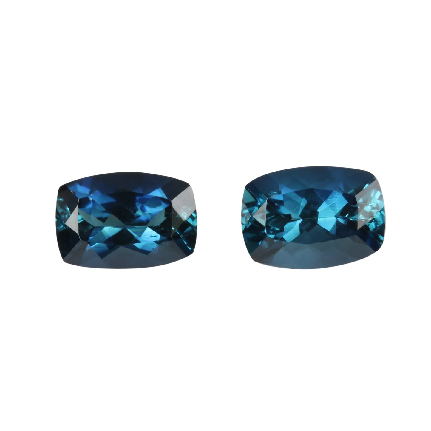 7x5mm Cushion Deep Blue Tourmaline Pair