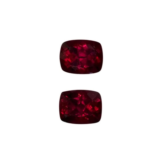 10x8mm Cushion Reddish Color Rubellite Pair
