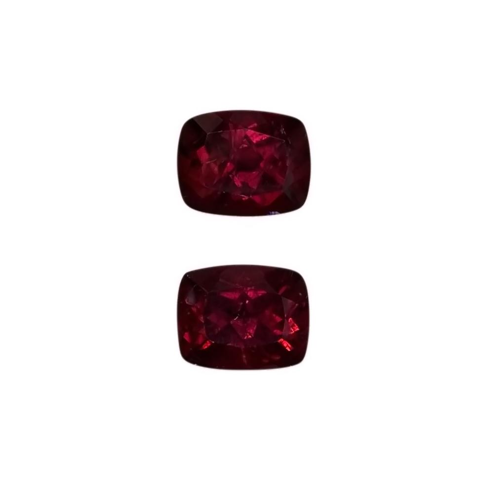 10x8mm Cushion Reddish Color Rubellite Pair