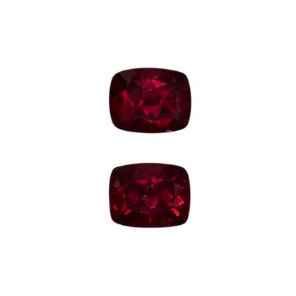 10x8mm Cushion Reddish Color Rubellite Pair