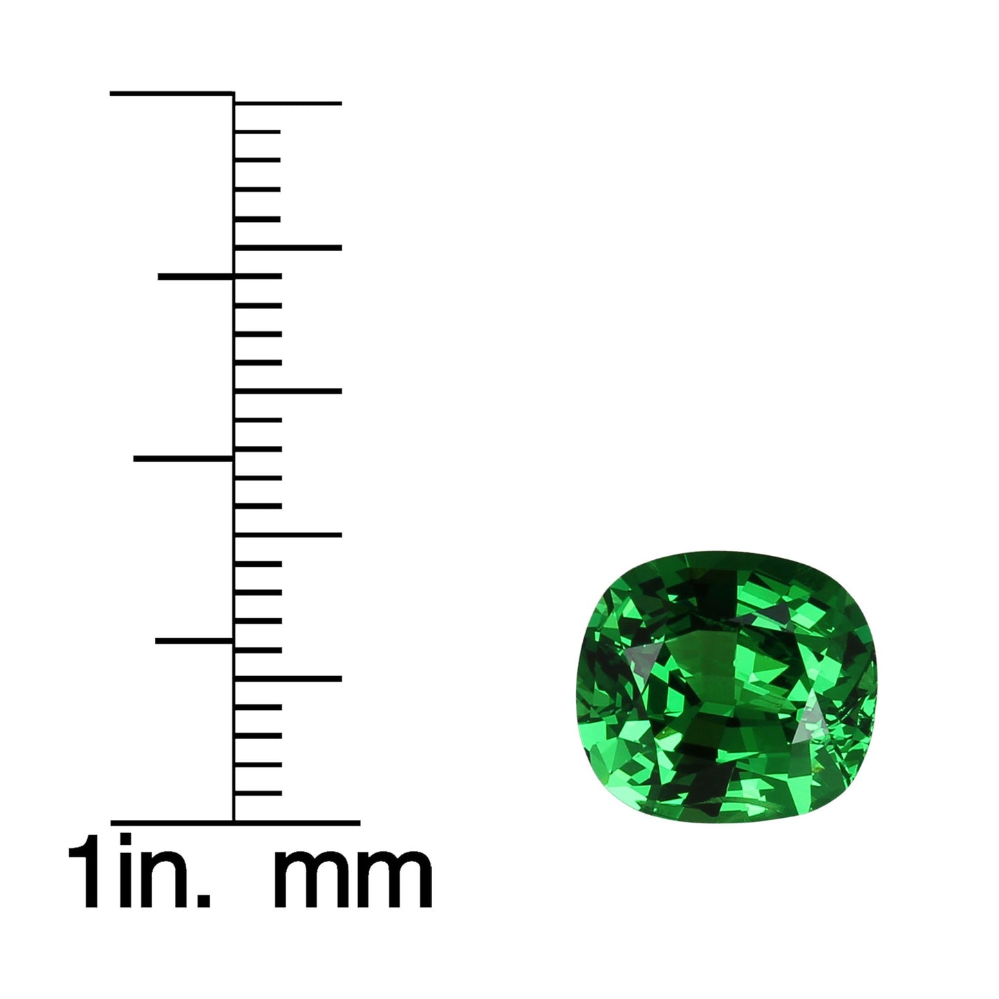 5.22ct Cushion Gem Quality - Fine Intense Green Tsavorite