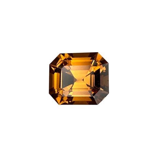 3.61ct Emerald Cut Medium Orange Malaya Garnet