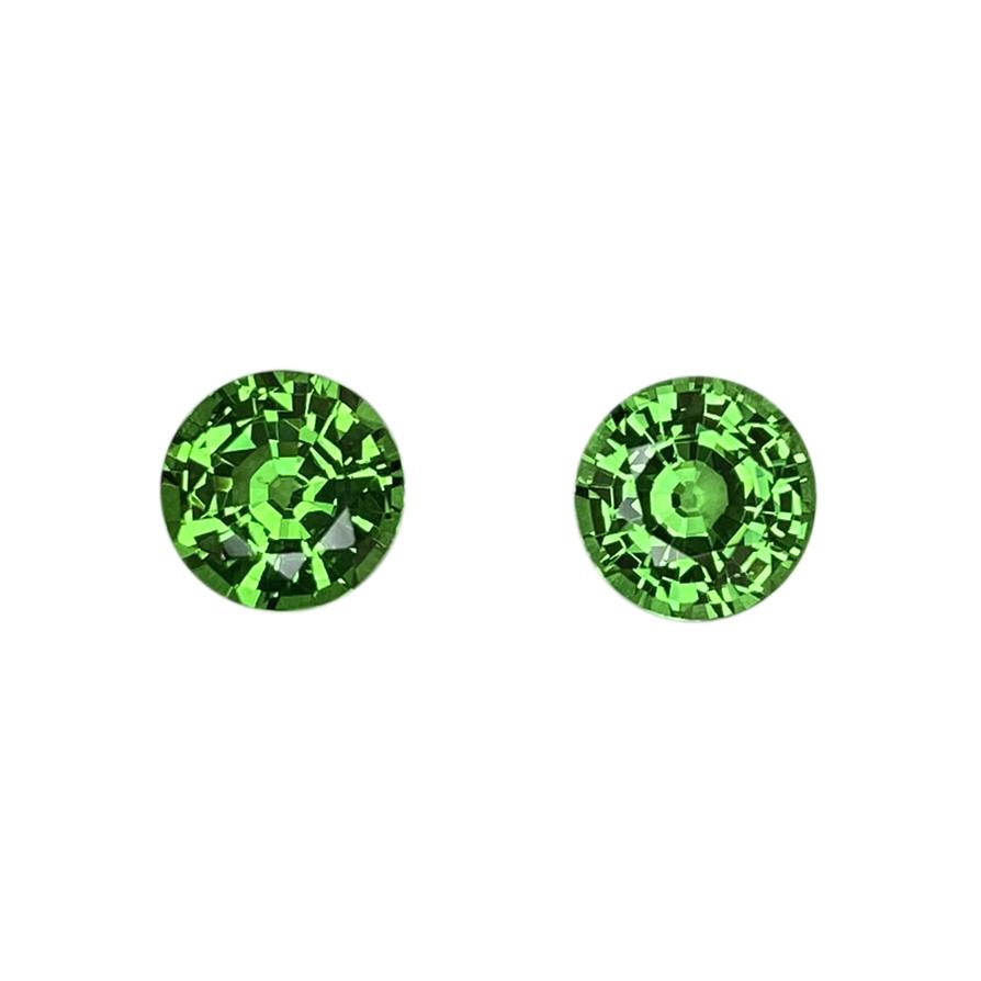 6mm Round Bright Green Tsavorite Pair