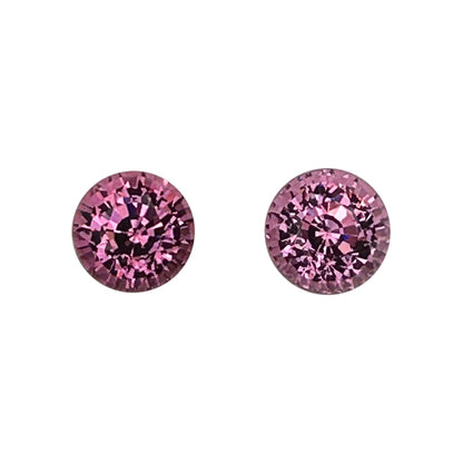 8mm Round Light Pink Malaya Garnet Pair