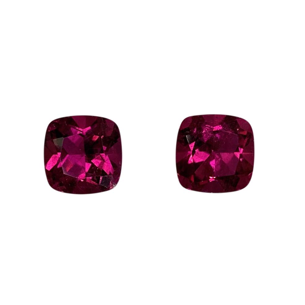 8mm Cushion Fuchsia Color Rubellite Pair