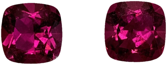 8mm Cushion Fuchsia Color Rubellite Pair