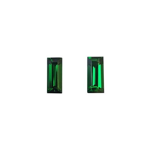 7.5x3.5mm Baguette Fine Intense Green Tsavorite Pair