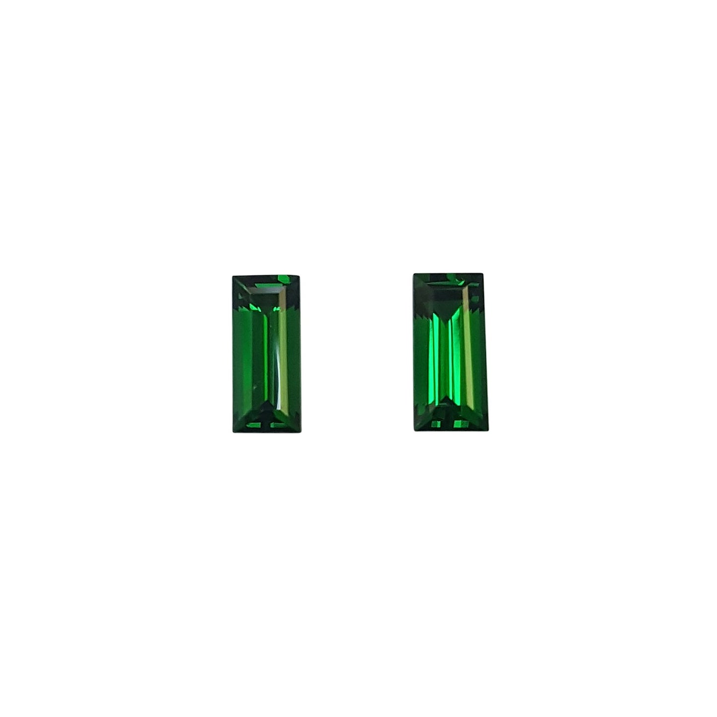 7.5x3.5mm Baguette Fine Intense Green Tsavorite Pair