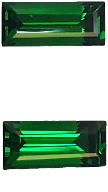 7.5x3.5mm Baguette Fine Intense Green Tsavorite Pair