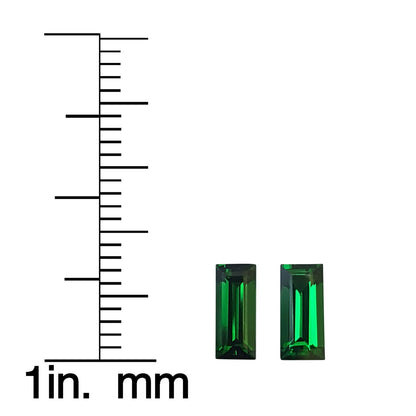 7.5x3.5mm Baguette Fine Intense Green Tsavorite Pair