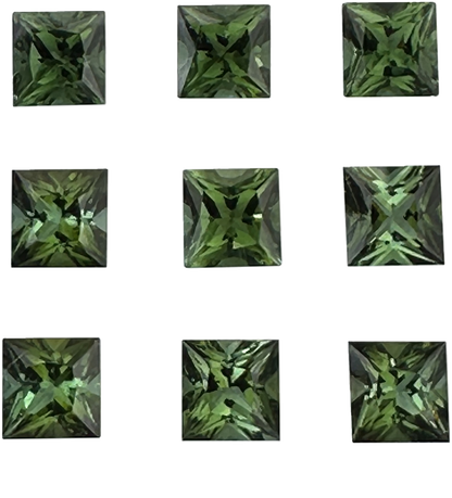 7mm Princess Cut Green Tourmaline