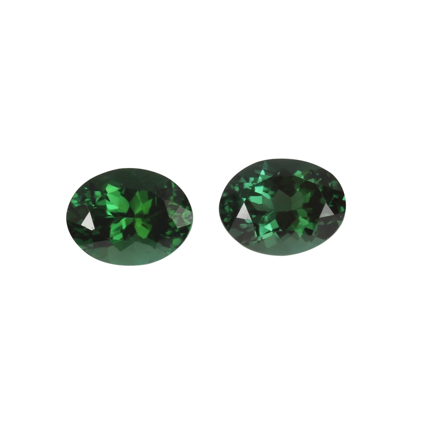 9x7mm Oval Deep Blue-Green Tourmaline Pair