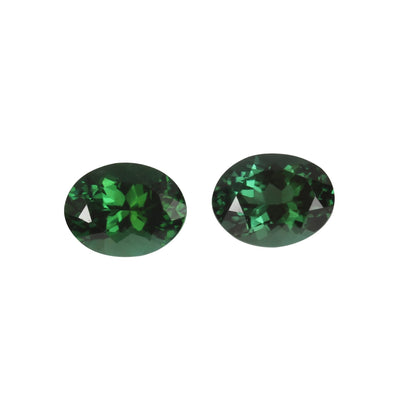 9x7mm Oval Deep Blue-Green Tourmaline Pair