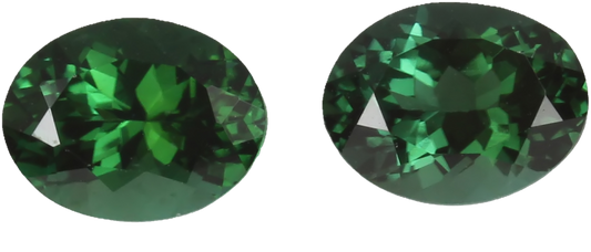 9x7mm Oval Deep Blue-Green Tourmaline Pair