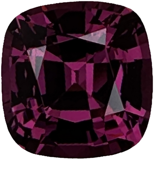 4.48ct Cushion Open Burgundy Rhodolite