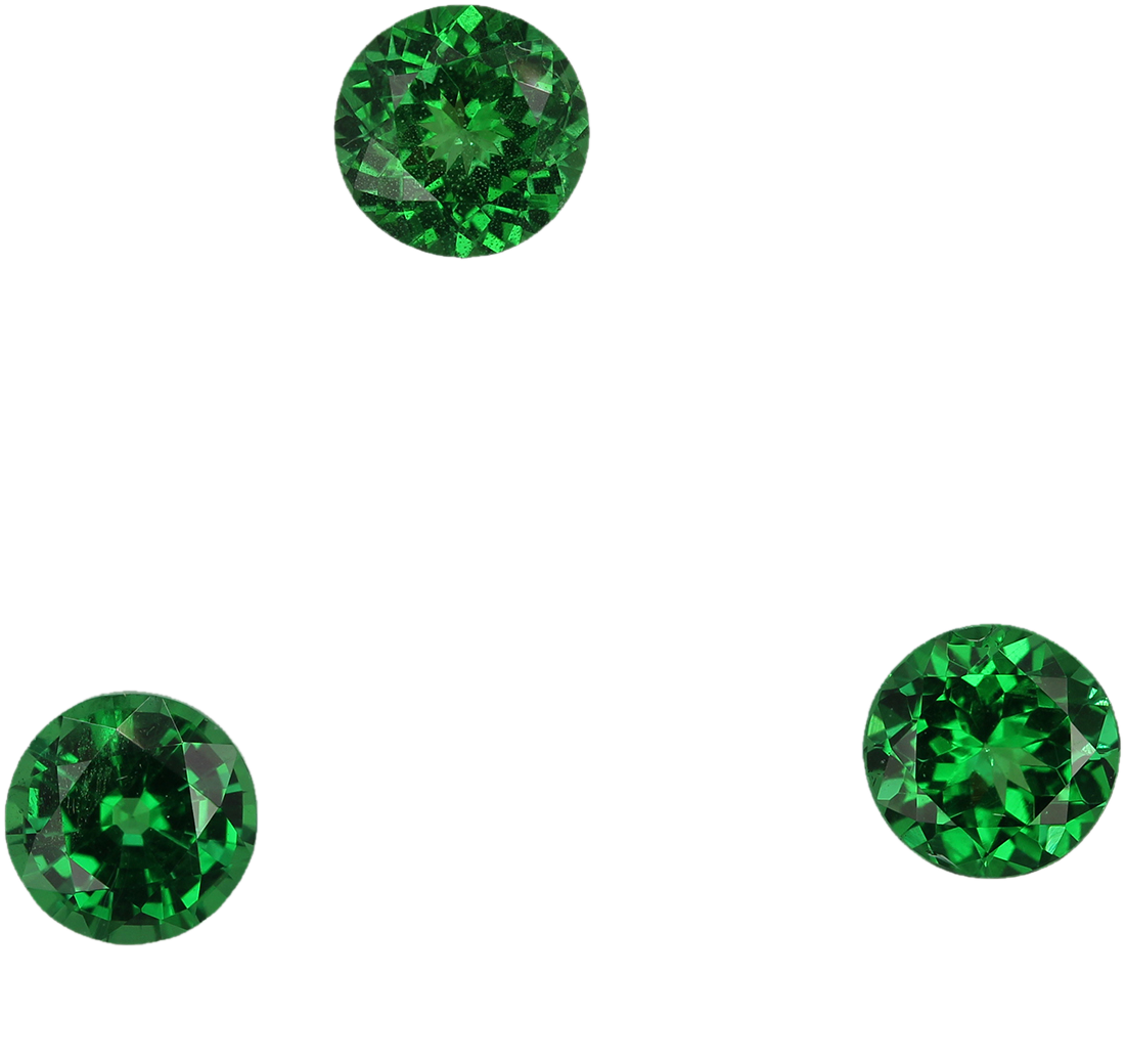 6.75mm Round Fine Intense Green Tsavorite