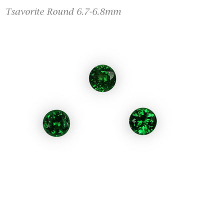 6.75mm Round Fine Intense Green Tsavorite