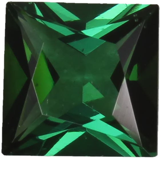 7.4mm Princess Cut Medium Blue-Green Tourmaline