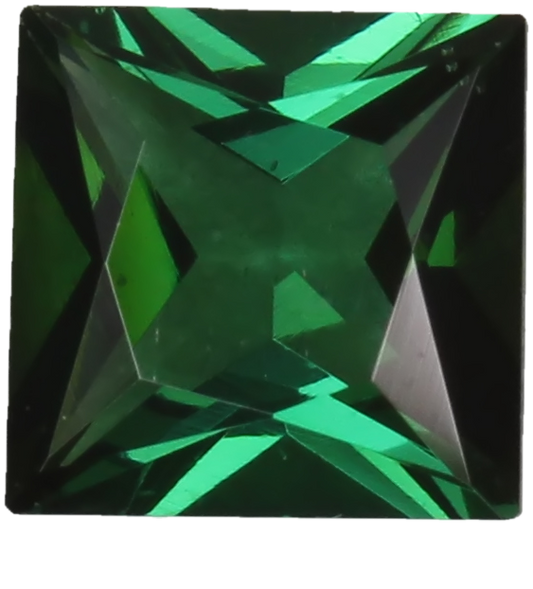 7.4mm Princess Cut Medium Blue-Green Tourmaline