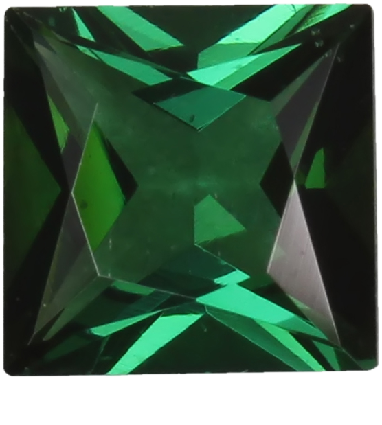 7.4mm Princess Cut Medium Blue-Green Tourmaline