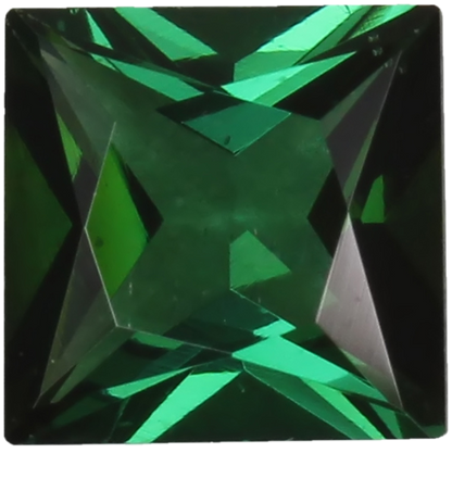 7.4mm Princess Cut Medium Blue-Green Tourmaline