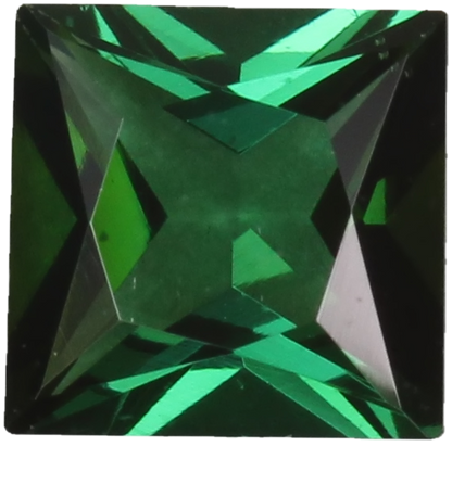 7.4mm Princess Cut Medium Blue-Green Tourmaline