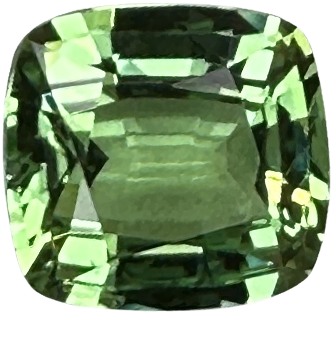 2.56ct Cushion Bright Yellowish Green Tsavorite