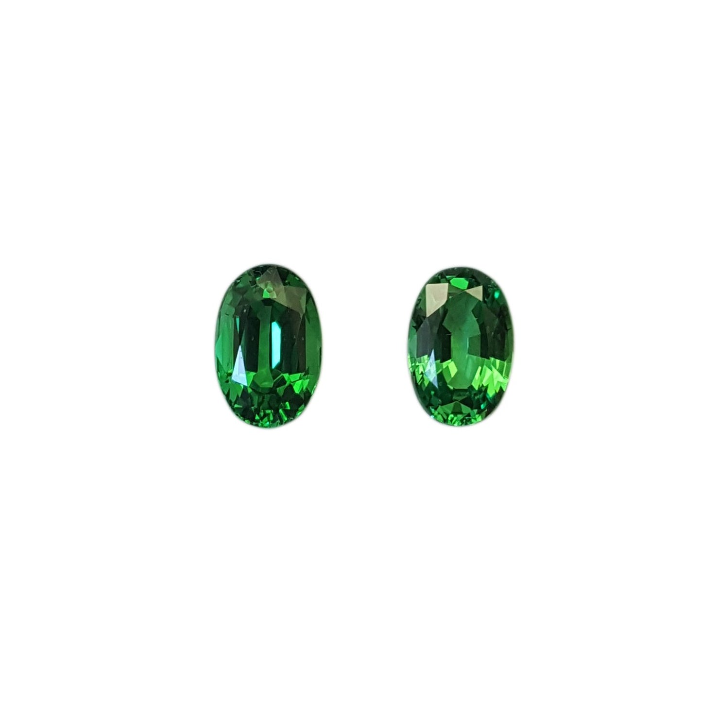 Oval Bright Green Tsavorite Pair